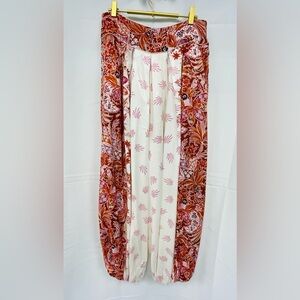 Anthropology pants, women pleated balloon floral